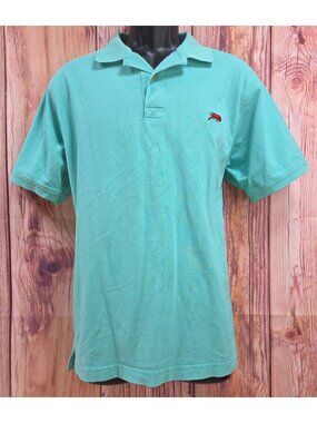 Perlis Mens Authentic Mint Green Crawfish Polo Size Medium